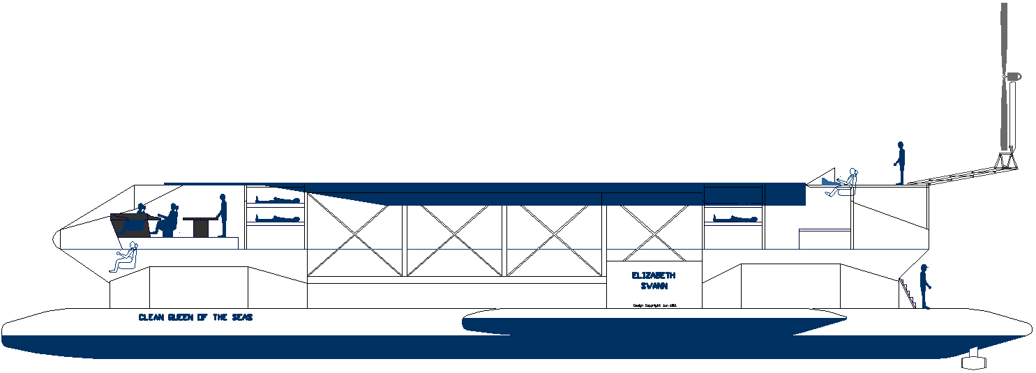 Elizabeth Swann - solar and wind powered boat design