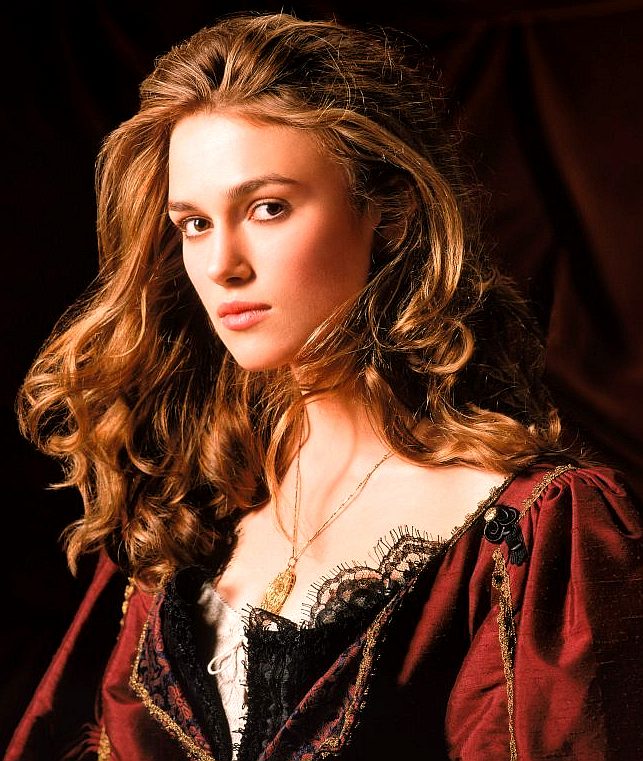 Keira Knightly plays Elizabeth Swann in Pirate of the Caribbean